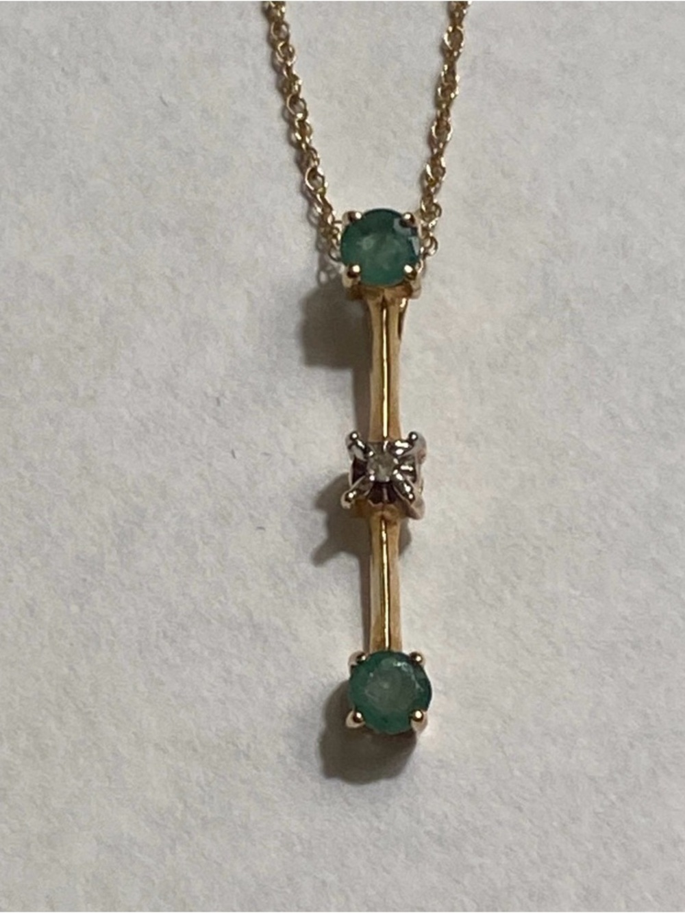 Emerald and Diamond 10kt Gold